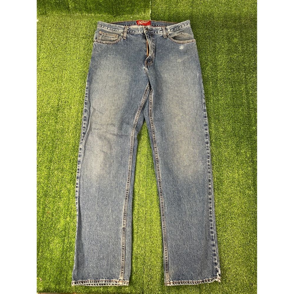 Arizona Jean Co Mens Relaxed Straight Blue Denim Jeans 34x34 Medium Wash